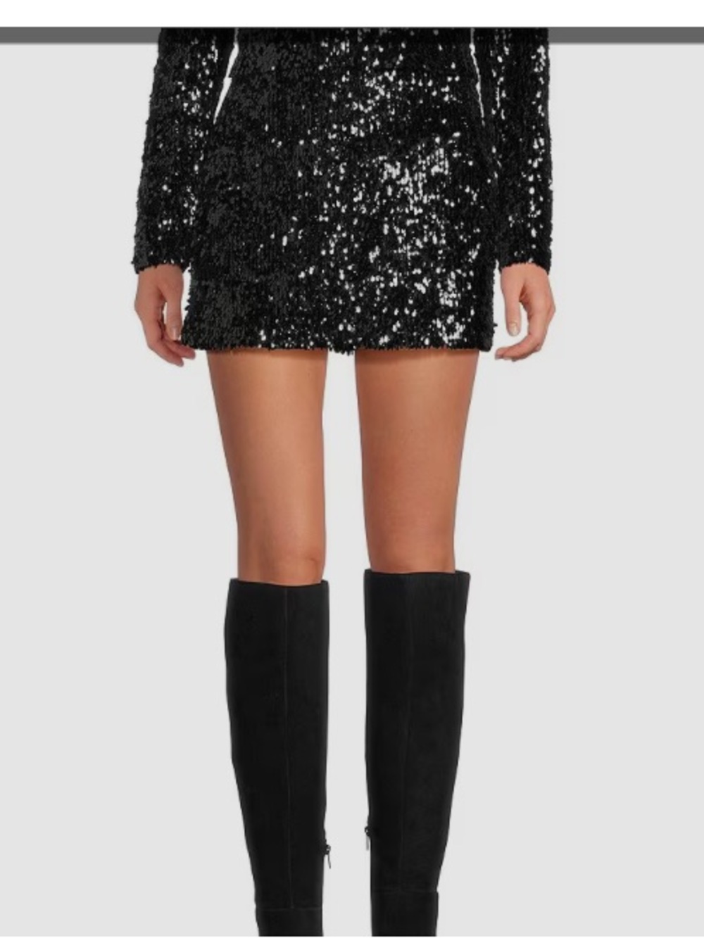 Gianni Bini Black Sequin Mini Skirt